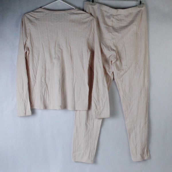 Cuddl Duds Girls Pajama Set Size L Pink Long Sleeve & Pants, Pre-Owned