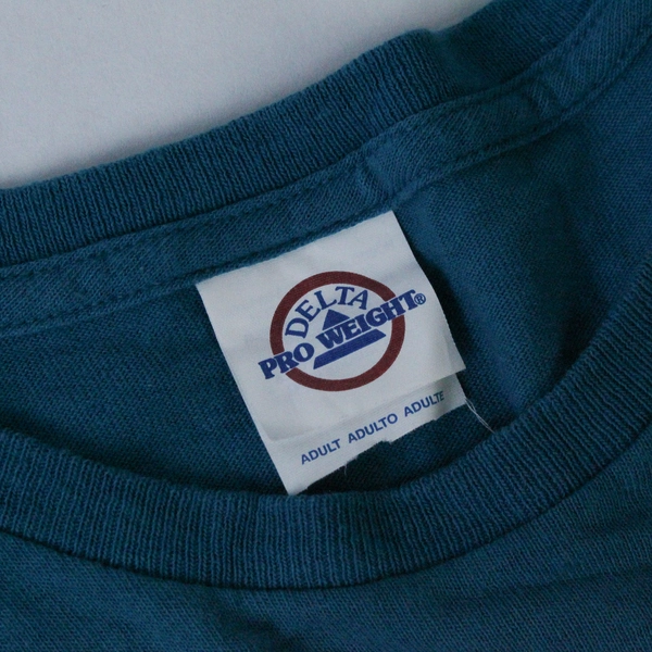 Delta Arizona T-Shirt Men's L Turquoise Short Sleeve Round Neck Vintage Style