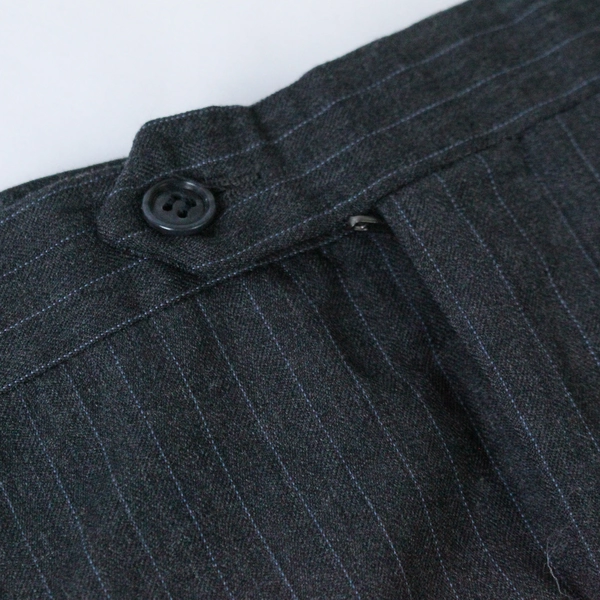 Men's Stafford Regular Fit Sz 46 Suit Bottom Gray And Blue Pinstripe Pants Wool