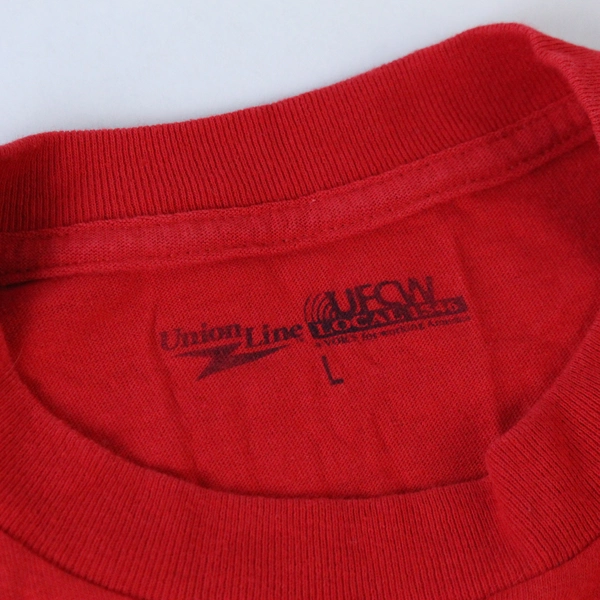 Union Line Peru Men's T-Shirt Size L Red Short Sleeve Union Strength Graphic Tee