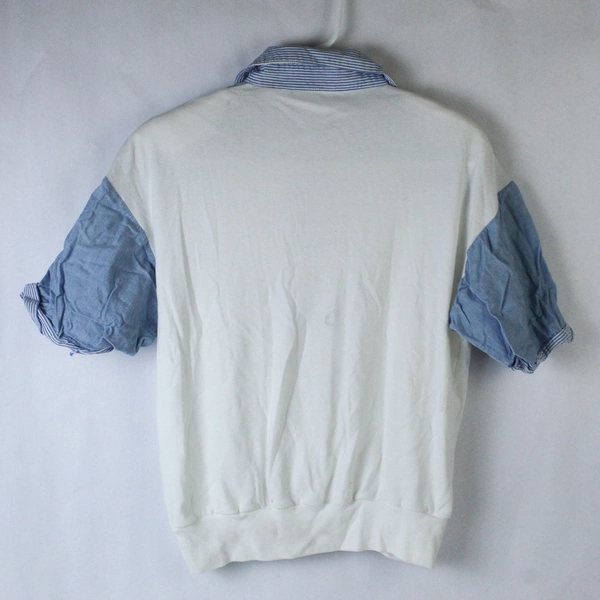 Bonnie and Bill by Holly Women's M Blue White Short Sleeve Top - Pre-Owned