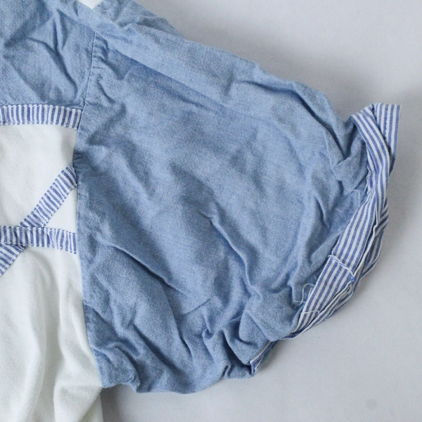 Bonnie and Bill by Holly Women's M Blue White Short Sleeve Top - Pre-Owned