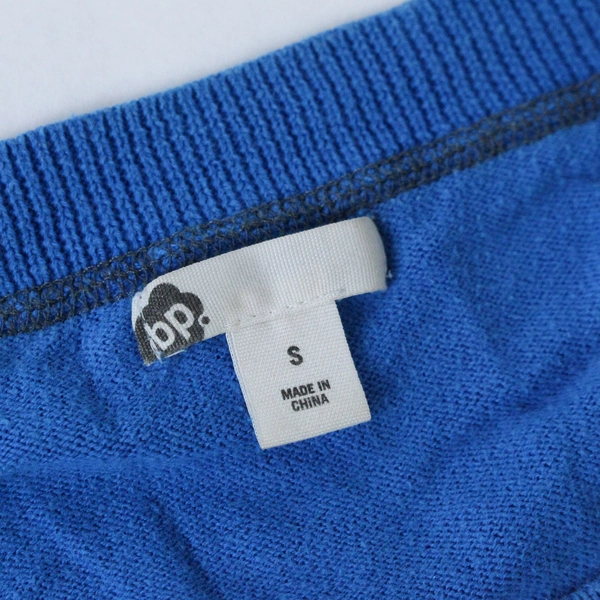 BP Women's Sweater Top Size S Blue Gray 3/4 Sleeve Round Neck Good Condition