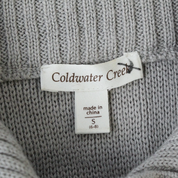 Coldwater Creek Women's Sweater Size S Gray Sleeveless Zip Snap Closure