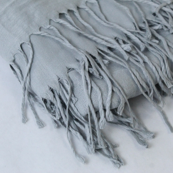 Worthington Gray Paisley Scarf Wrap Shawl with Fringe - Good Pre-Owned Condition