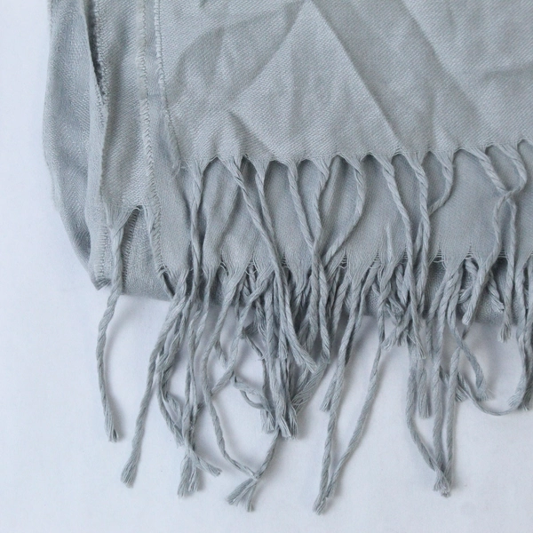 Worthington Gray Paisley Scarf Wrap Shawl with Fringe - Good Pre-Owned Condition