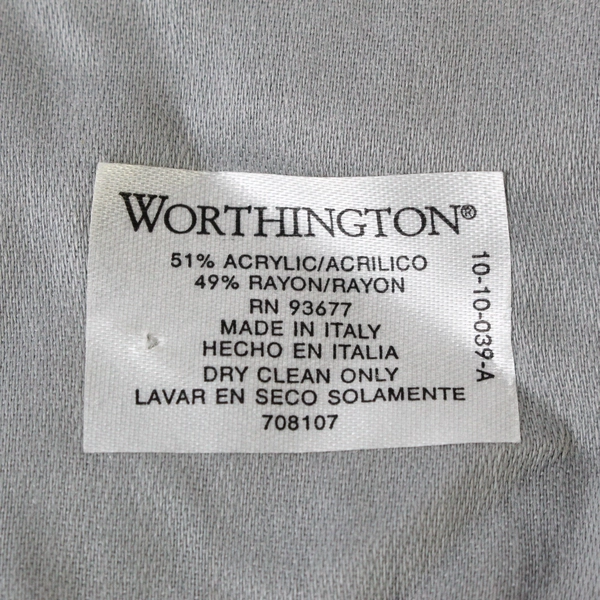 Worthington Gray Paisley Scarf Wrap Shawl with Fringe - Good Pre-Owned Condition