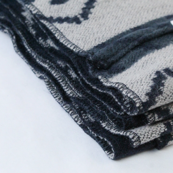 Nordstrom Gray Navy Southwest Pattern Infinity Scarf Wrap Shawl - Good Condition