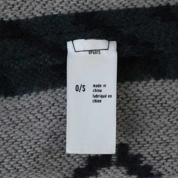 Nordstrom Gray Navy Southwest Pattern Infinity Scarf Wrap Shawl - Good Condition