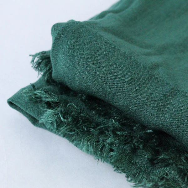 Green Stripe Trim Pattern Fringe Scarf Wrap Shawl - Fashion Accessory