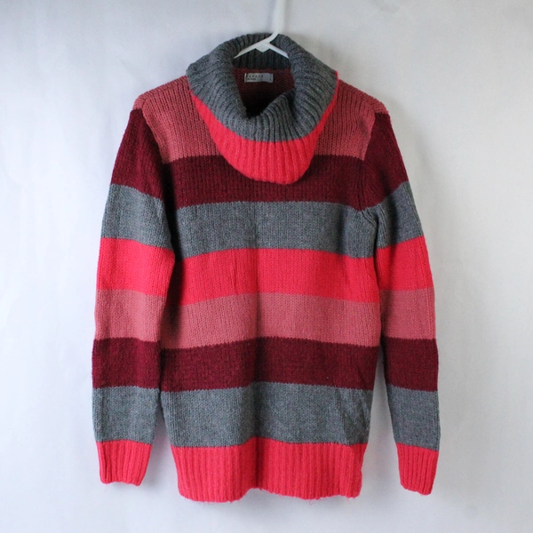 Papaya Women's Turtleneck Sweater Size S Pink & Gray Long Sleeve Cozy Top