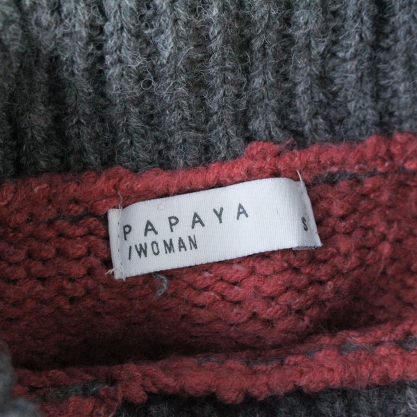 Papaya Women's Turtleneck Sweater Size S Pink & Gray Long Sleeve Cozy Top