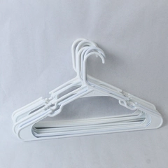 Lot of 10 White Plastic Clothes Hangers for Closet Home Organization