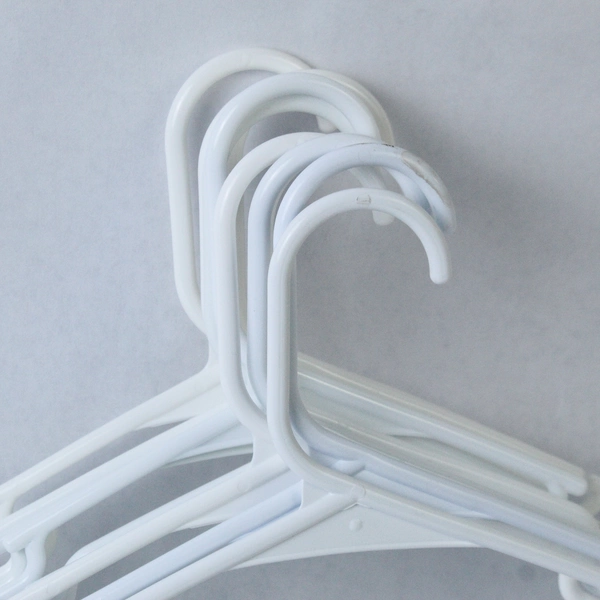 Lot of 10 White Plastic Clothes Hangers for Closet Home Organization