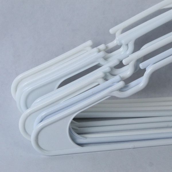 Lot of 10 White Plastic Clothes Hangers for Closet Home Organization