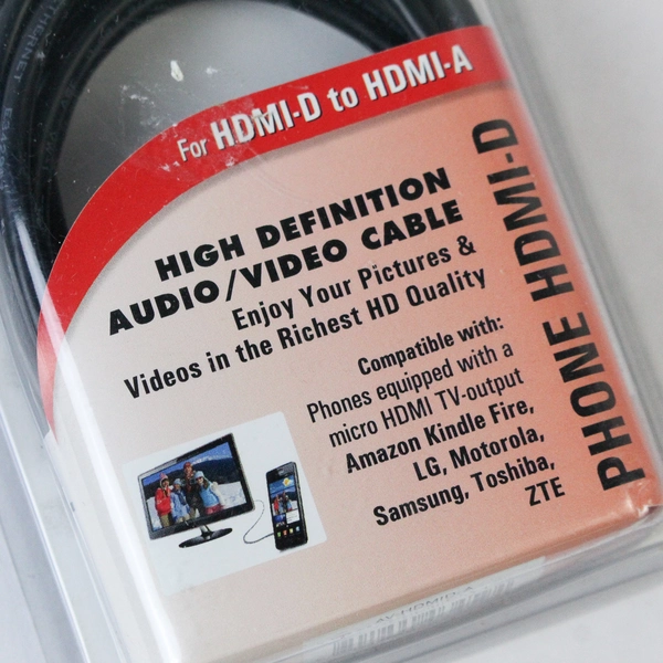 Adapti 5ft HDMI Video Cable HDMI-D to HDMI-A - Brand New, High Definition
