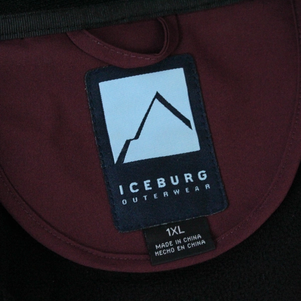 Iceberg Outerwear Men's 1XL Burgundy Full Zip Vest Jacket with Stand Up Collar