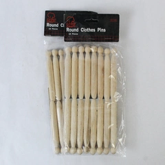 Lot of 2 Chef Craft Unopened Packs of 16 Round Hardwood Clothespins