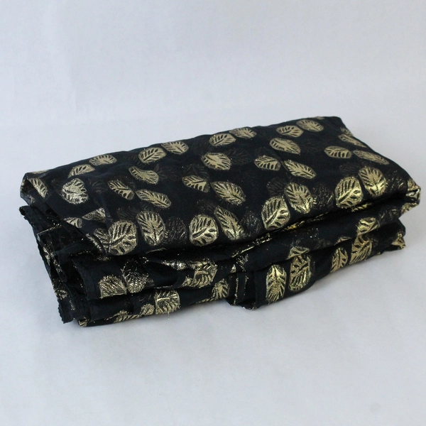 Sheer Backdrop Curtain Drape Panel Rod Pocket Black Gold Toned Leaves Decor