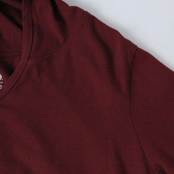 D & Co Shirt Top Women's Plus Size 1X Red Hooded V Neck Long Sleeves