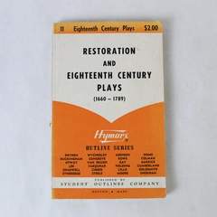 Restoration & Eighteenth Century Plays by Robert W. Lovett 1959 PB - Pre-owned