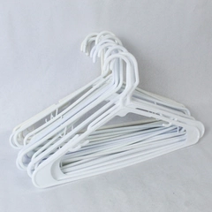 Lot of 17 Plastic Clothes Hangers Closet Home Organization Tubular White Beige