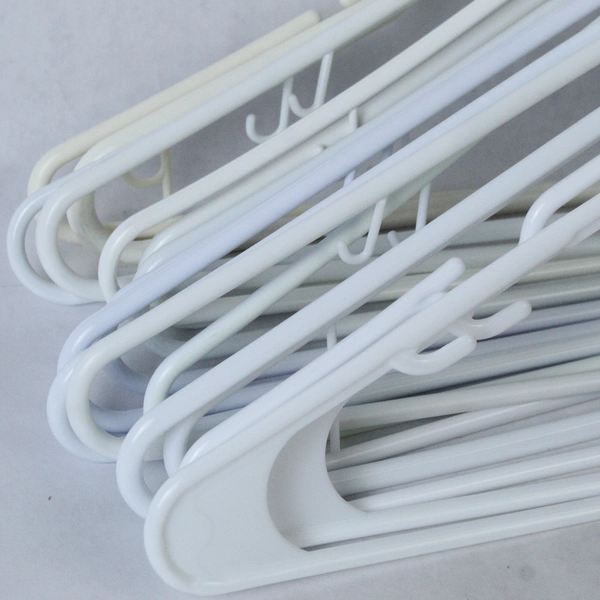 Lot of 17 Plastic Clothes Hangers Closet Home Organization Tubular White Beige