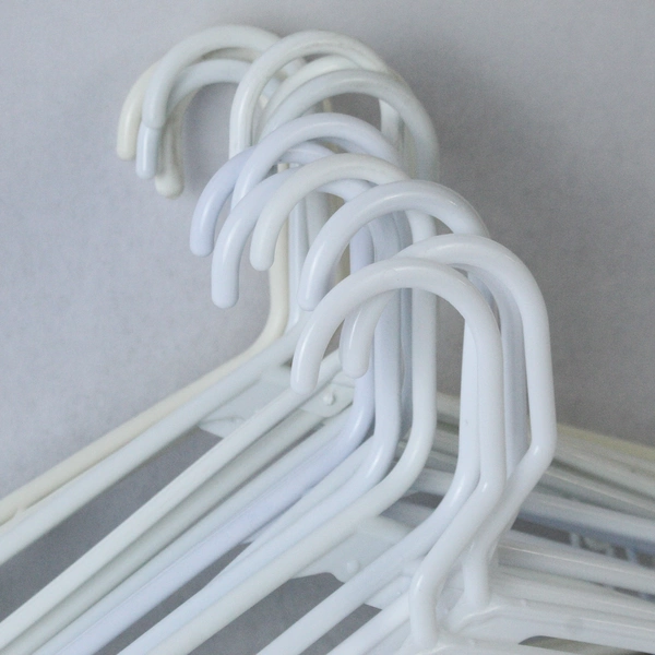Lot of 17 Plastic Clothes Hangers Closet Home Organization Tubular White Beige