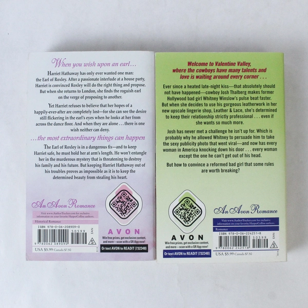 Lot of 2 Avon Romance Books If Wishes Were Earls & Cowboy Valentine Valley