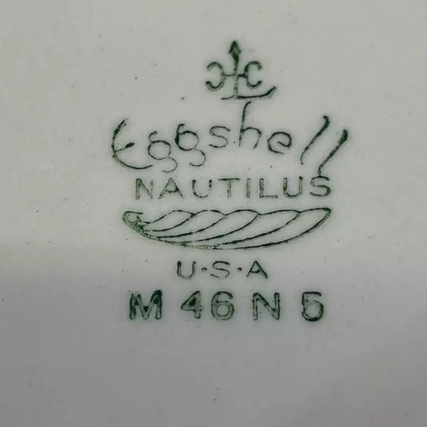 Vintage 1947 Homer Laughlin Nautilus N1577 Oval Salad Plate Roses Gold Trim