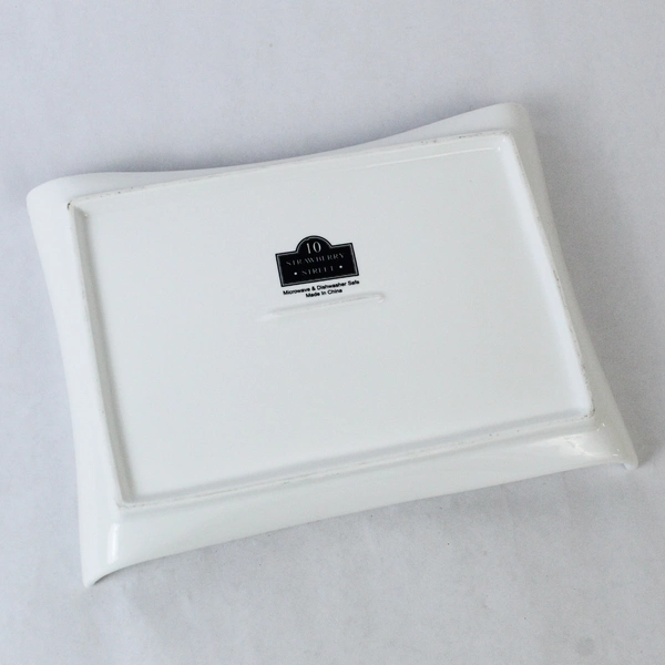 10 Strawberry Street White Ceramic Serving Platter 10" x 7" Kitchen Decor