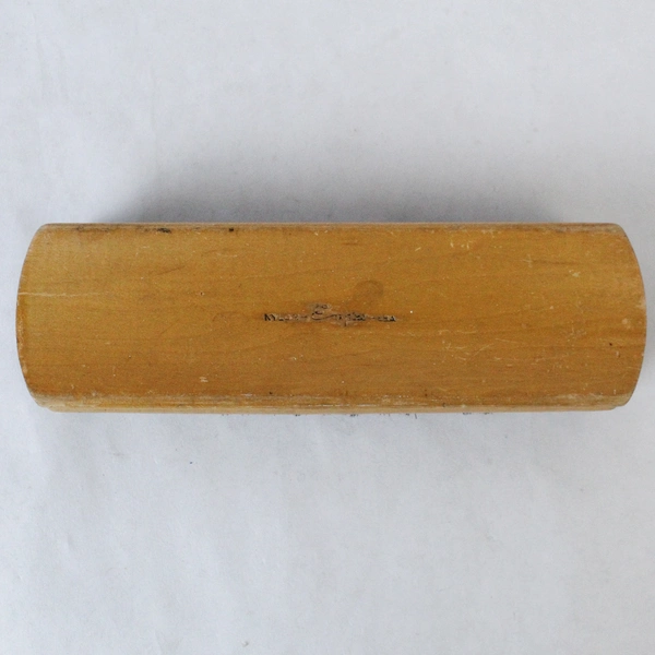 Vintage Brown Wooden Shoe Brush with Black Bristles 7.25" - Pre-owned