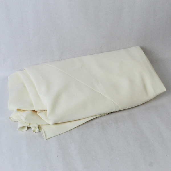 Cream 120" Round Tablecloth Polyester - Pre-Owned with Character Stains