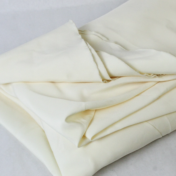 Cream 120" Round Tablecloth Polyester - Pre-Owned with Character Stains