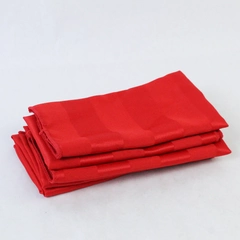 Lot of 5 Red Cloth Napkins 16" Square Stripe Pattern Kitchen Dining Linens