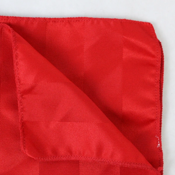 Lot of 5 Red Cloth Napkins 16" Square Stripe Pattern Kitchen Dining Linens