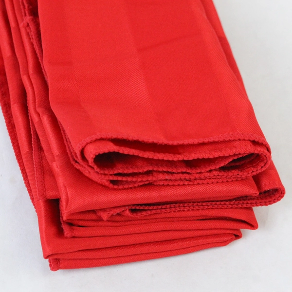 Lot of 5 Red Cloth Napkins 16" Square Stripe Pattern Kitchen Dining Linens