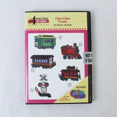 Choo Choo Trains Embroidery Designs CD 2007 Sealed Amazing Designs ADC-66