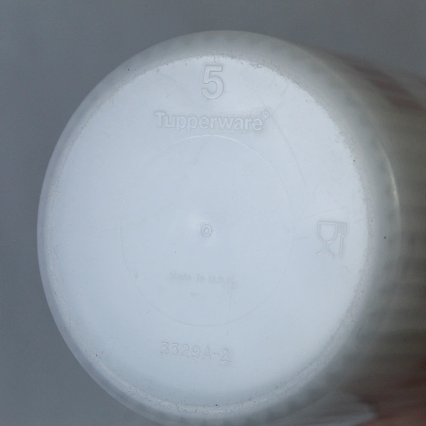 Vintage Tupperware Glass with Red Lid & Straw - Retro Kitchen Collectible