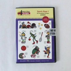 Sports Bugs 1 Embroidery Designs CD - Sealed for Windows, 20 Designs ADP-61
