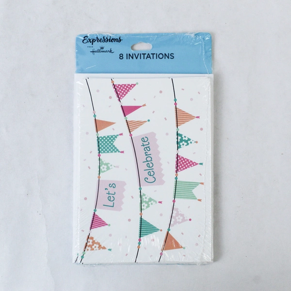 Hallmark Birthday Invitations Lot of 8 Cards, Sealed Confetti Design