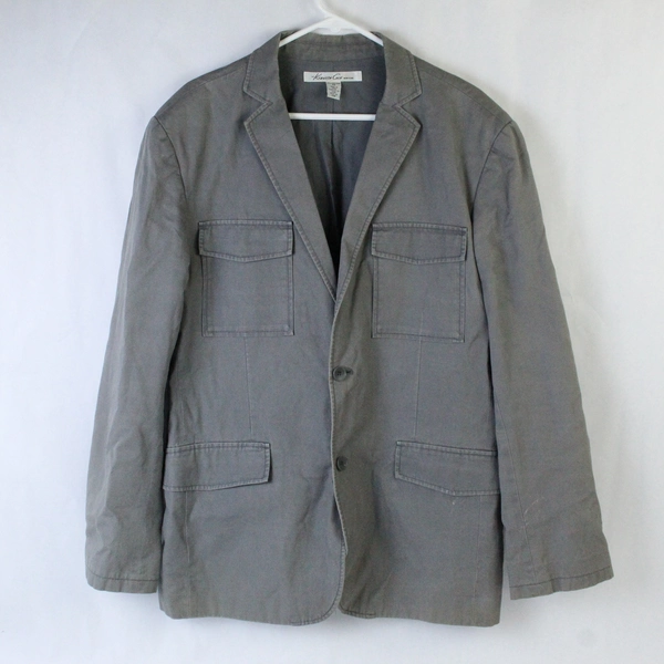 Kenneth Cole NY Jacket Light Weight Men's Size 44 Gray 2 Button Closure