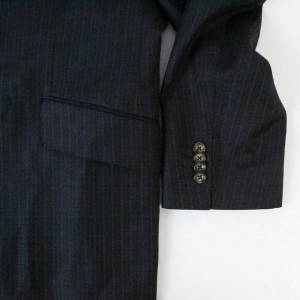 Banana Republic Blazer Men's Size 44 Regular Gray Pin Striped Shoulder Pads