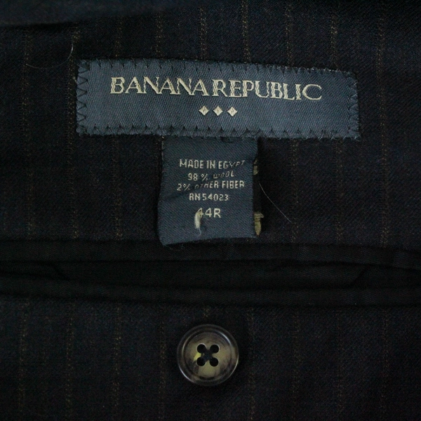 Banana Republic Blazer Men's Size 44 Regular Gray Pin Striped Shoulder Pads