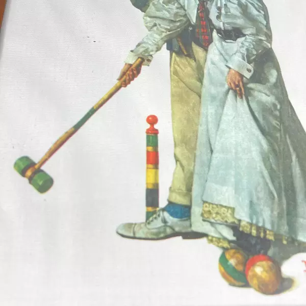Framed Norman Rockwell Print Croquet Copyright 1931
