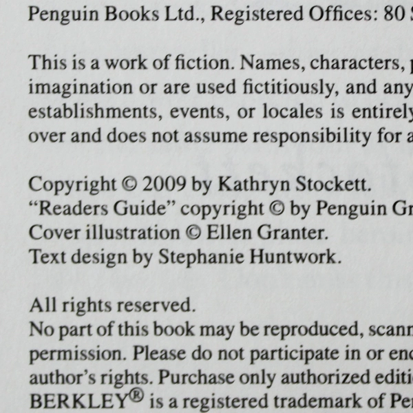 The Help by Kathryn Stockett, 2009 Berkley Paperback - Pre-Owned