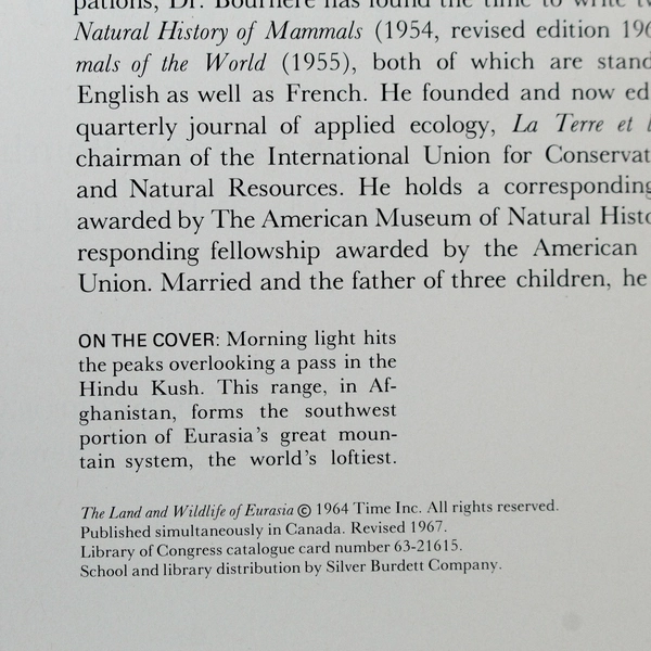 Vintage LIFE Nature Library Eurasia by Francois Bourliere 1967 Hardcover