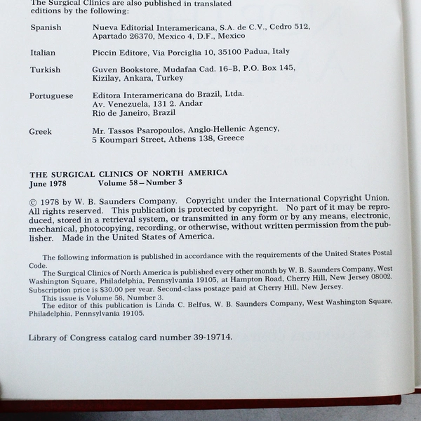 Vintage Surgical Clinics North America Colon & Anorectal Surgery 1978 Book