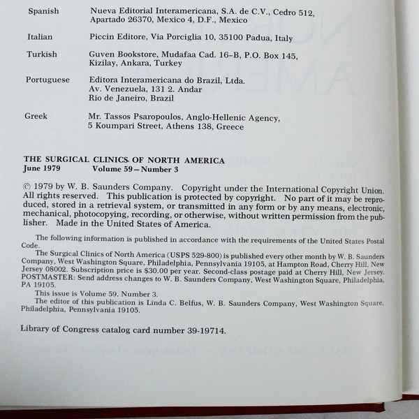 Surgical Clinics of North America 1979 Vol 59 No 3 Small Hospital Care Book