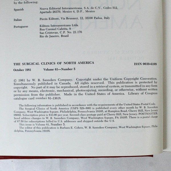 Surgical Clinics of North America Oct 1981 Vol 61 No 5 Pediatric Surgery